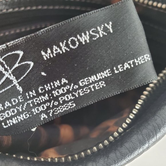 B Makowsky Soft Leather Tote: Black Crossbody Shoulder Bag - Picture 7 of 7